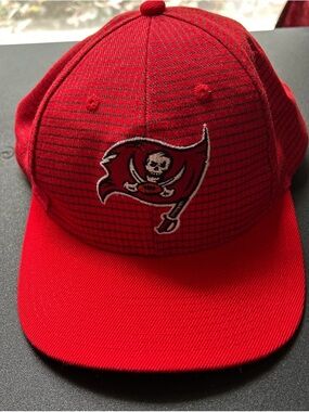 Antigua Tampa Bay Buccaneers Red Hat with Black Logo Patch Adjustable